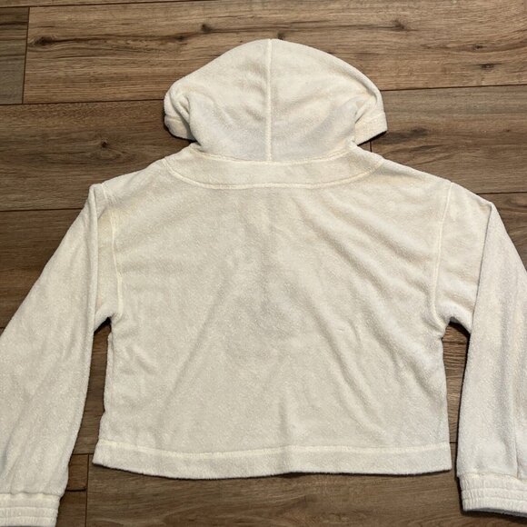 Vintage Mickey Inc Terry Cloth Sweater SZ Medium Cream 1/4 Zip Disney 90s - Picture 12 of 12